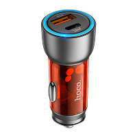 Автомобильное З/У HOCO NZ8 1USB/Type-C 25W QC3.0 коричневый (1/13/130)