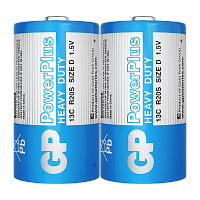 Батарейка GP PowerPlus R20 D Shrink 2 Heavy Duty 1.5V (2/20/200) R