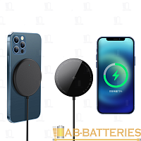 Беспроводное З/У Borofone BQ12 1.5A 15W держатель MagSafe с кабелем Type-C черный (1/16/96)