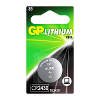 Батарейка GP CR2430 BL1 Lithium 3V (1/10/100/900) 