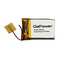Аккумулятор Li-Pol GoPower LP402535 PK1 3.7V 320mAh с/з (1/10/250) 