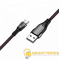 Кабель HOCO U54 USB (m)-Type-C (m) 1.2м 2.4A ткань черный (1/28/168)  | Ab-Batteries | Элементы питания и аксессуары для сотовых оптом