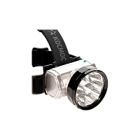 Фонарь налобный Космос H10 1.5W 10LED от аккумулятора серебряный (1/12/96)