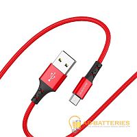 Кабель Borofone BX20 USB (m)-microUSB (m) 1.0м 2.0A нейлон красный (1/648)