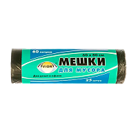Мешки для мусора Paterra 60л 10мкм ПНД 25шт. черный (1/40)