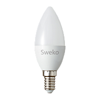 Лампа светодиодная Sweko C35 E14 7W 4000К 230V свеча (1/5/100)