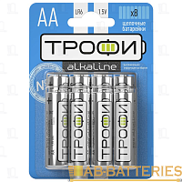 Батарейка Трофи LR6 AA BL8 Alkaline 1.5V (8/80/640/15360)