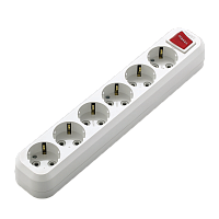 Колодка Makel 6р.С/З с выкл. белый MGP231 (1/12)