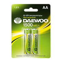 Аккумулятор бытовой Daewoo HR6 AA BL2 NI-MH 1500mAh (2/20/100) 