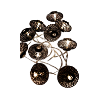 Гирлянда Космос Фонарики черные 10LED 1,8+0,3м 5*3cm белый теплый (1/24)