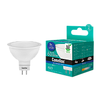Лампа светодиодная Camelion MR16 GU5.3 8W 6500К 170-265V софит матовая (1/5/100)