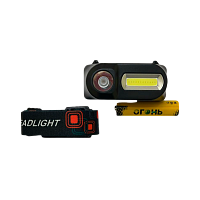 Фонарь налобный Без бренда НТ-821-В от аккумулятора красный свет, белый свет