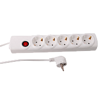 Сетевой фильтр Volsten Spi 5x1,5-Z 5р.С/З 10A 1.5м 3x0.75мм² с выкл. белый (1/25)