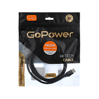 Кабель GoPower HDMI (m)-HDMI (m) 1.5м ПВХ ver.1.4 черный Premium Zip-Lock c подвесом (1/100)