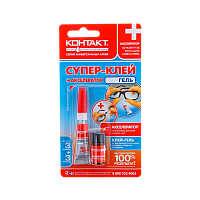 Супер-клей Контакт 3г универсальный +акселератор BOX10 шоу-бокс (10/200)