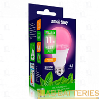 Лампа светодиодная Smartbuy A60 E27 11W 4000К 220-240V груша ФИТО матовая (1/100)
