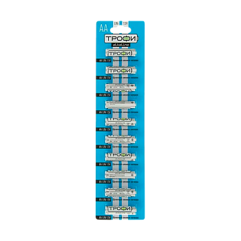 Батарейка Трофи LR6 AA BL10 Alkaline 1.5V отрывные (10/100/1000/20000) 