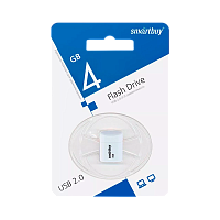 Флеш-накопитель Smartbuy Lara 4GB USB2.0 пластик белый 