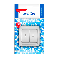 Выключатель Smartbuy Марс 2-клав.10A проходной белый (1/10/200)
