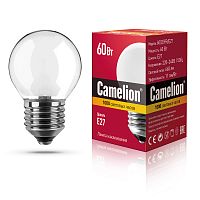 Лампа накаливания Camelion E27 60W 220V шар матовая (1/100)