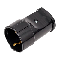 Розетка штепсельная Makel 1гн. С/З пластик черный 10053 (1/50)