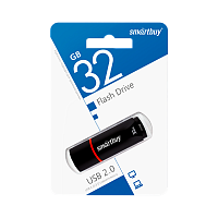 Флеш-накопитель Smartbuy Crown Compact 32GB USB2.0 пластик черный