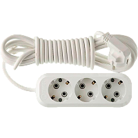 Удлинитель Makel 3р.С/З 10.0м белый МGP138