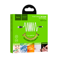 Кабель HOCO X21 Plus USB (m)-Lightning (m) 1м 2.4A силикон черный желтый (1/28/168)