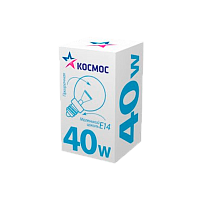 Лампа накаливания Космос E14 40W 220-240V шар Брест прозрачная