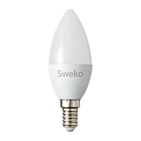 Лампа светодиодная Sweko C35 E14 7W 4000К 230V свеча (1/5/100)