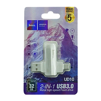 Флеш-накопитель HOCO Wise UD10 32GB USB3.0 Type-C (m) металл серебряный (1/25) 