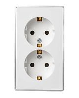 Розетка Smartbuy "Сириус" 2гн. 16A С/З пластик белый