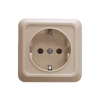Розетка Прогресс Fit 1гн. 10A С/З ABS + Керамика бежевый (1/10/200)