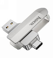 Флеш-накопитель HOCO Wise UD10 128GB USB3.0 Type-C (m) металл серебряный (1/25)