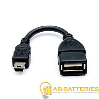 Кабель Atcom USB (f)-miniUSB (m) 0.1м силикон черный (1/100/1000)