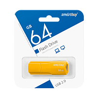 Флеш-накопитель Smartbuy Clue 64GB USB2.0 пластик желтый 