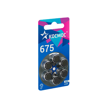 Батарейка Космос ZA675 BL6 Воздушно-цинковые 1.45V (6/60/3000)