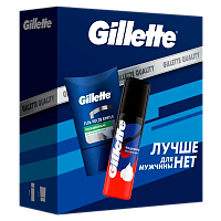 Набор Gillette (пена для бритья Классическая 50мл+гель после бритья Успокаивающий 75мл) (1/4)