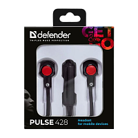 Наушники внутриканальные Defender 428 Pulse с микр. черный (1/160)