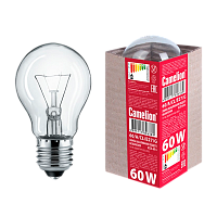 Лампа накаливания Camelion E27 60W 220-240V груша 50мм прозрачная (1/10/100)