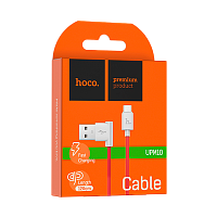 Кабель HOCO UPM10 USB (m)-microUSB (m) 1.2м 2.4A силикон угловой красный (1/50/500)