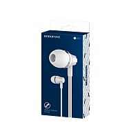 Наушники внутриканальные Borofone BM21 с микр. белый (1/36/144)