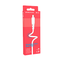 Кабель Borofone BX48 USB (m)-Lightning (m) 1м 2.4A ПВХ белый (1/360)