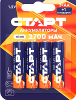 Аккумулятор бытовой Старт HR6 AA BL3+1 NI-MH 2700mAh 