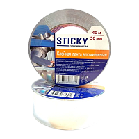 Клейкая лента STICKY 50мм*25м алюминий акрил 50мкм (1/36)