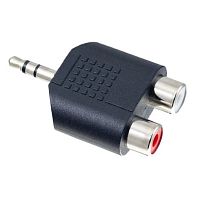 Переходник AUX Perfeo Jack 3.5mm (m)-2xRCA (f) черный (1/200)