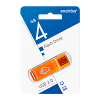 Флеш-накопитель Smartbuy Glossy 4GB USB2.0 пластик оранжевый