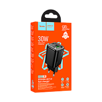 Сетевое З/У HOCO N53 1USB+1Type-C 3.0A 30W PD,QC черный (1/12/120)