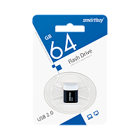 Флеш-накопитель Smartbuy Lara 64GB USB2.0 пластик черный 