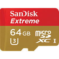 Карта памяти microSD SanDisk EXTREME 64GB Class10 UHS-I (U3) 90 МБ/сек с адаптером